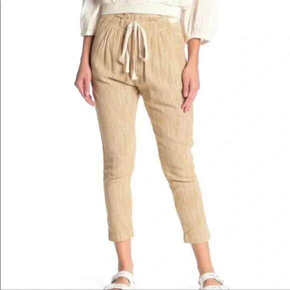 Free People Light At Sunrise Cropped High Rise Relaxed Fit Pants Size 0 - Picture 1 of 12